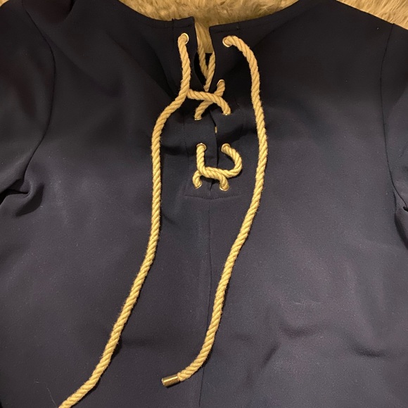 Tommy Hilfiger navy blue rope detailed top - Picture 3 of 4